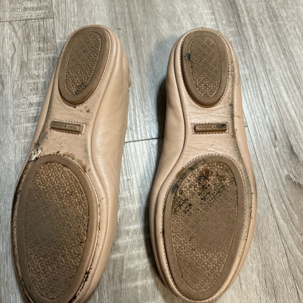 Tory Burch Blush Leather Minnie Travel Ballet Flats Size 6 - Picture 3 of 3